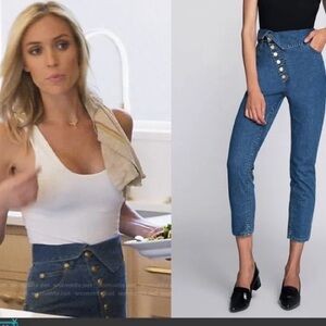 Marissa Webb Black Cropped Jeans Button Asymmetrical Pants 25